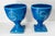 Mid 20th Century Mid-Century Italian Pair of Bright Turquoise Blue Garniture Urns For Sale - Image 5 of 9