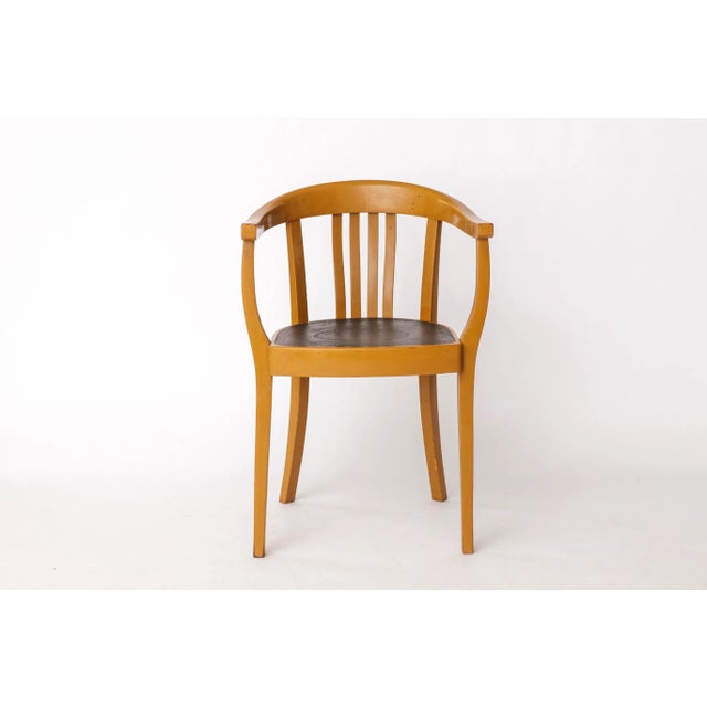 Vintage German Armchair in Mustard Yellow and Green, 1950s For Sale - Image 10 of 10