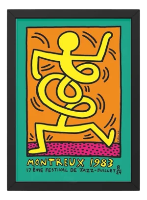 Montreux Jazz Festival Poster in Green by Keith Haring, 1983