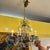 1970s Bronze Finish Iron Scroll Crystal Swag Chandelier With Bronze Finish Canopy For Sale - Image 5 of 11