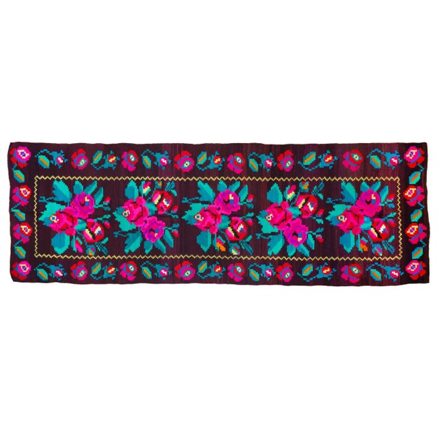 Vintage Handwoven Wool Runner Rug, 1970s For Sale - Image 11 of 11