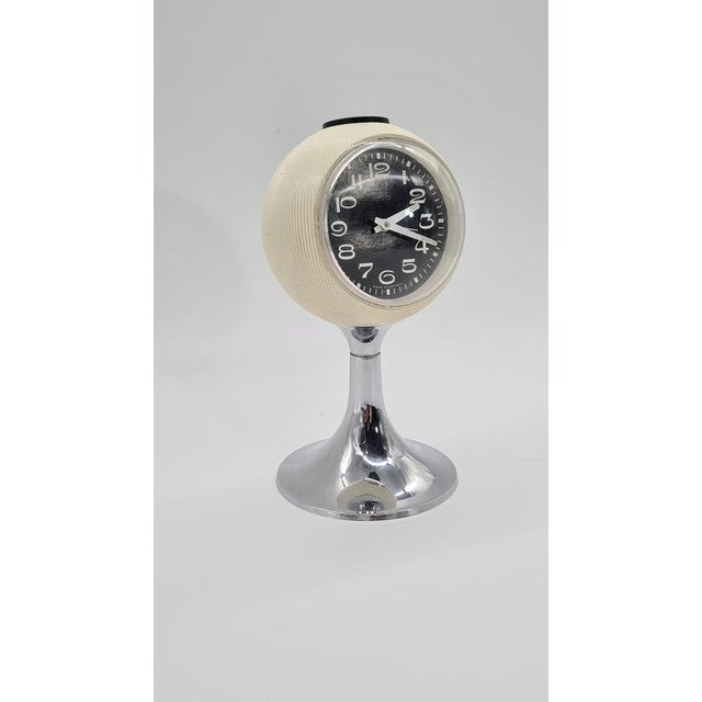 Space Age Alarm Clock in Chrome-Plated Steel, 1970s For Sale - Image 3 of 12