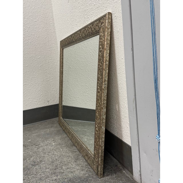 Ornate Floral Framed Wall Mirror, Vintage For Sale - Image 4 of 12