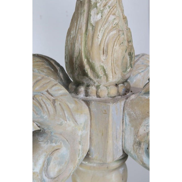 Melissa Levinson Eight-Light Carved Wood Chandelier With Tassels For Sale - Image 4 of 7