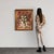Spanish painting from the mid 20th century. Acrylic artwork on canvas depicting still life, vase with flowers, of good...
