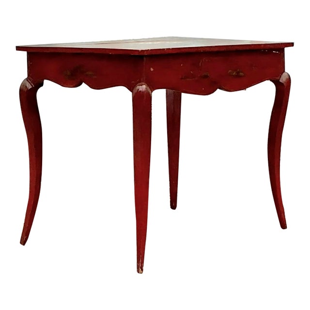 Vintage Asian Lacquered Chinoiserie Side Table For Sale