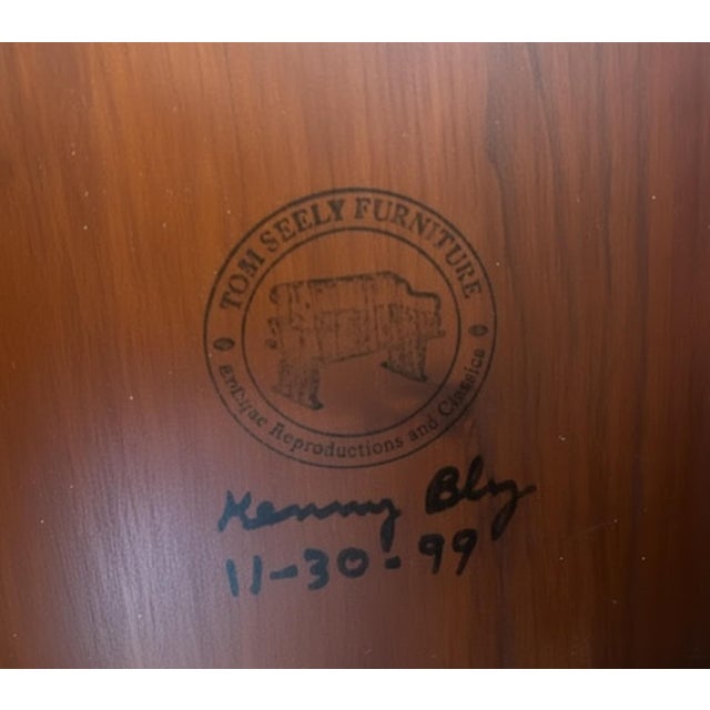 American 1999 Tom Seely Solid Cherry Queen Anne Dining Table by Kenny Bly – 116” For Sale - Image 3 of 4