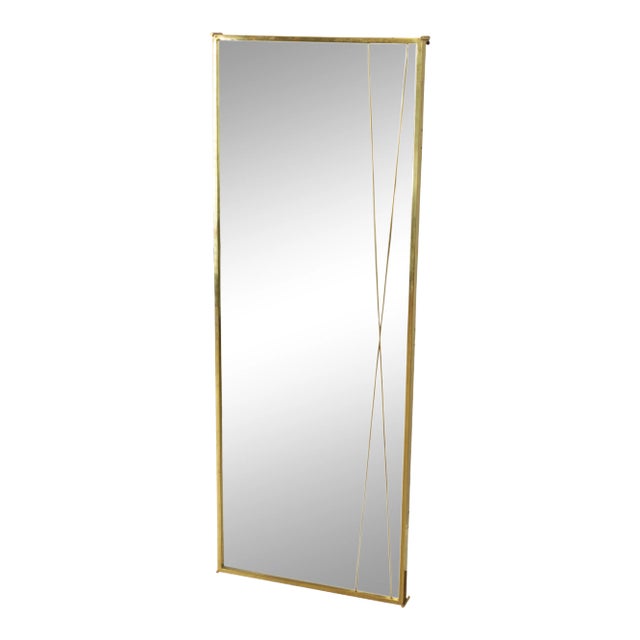 Paul McCobb Mid Century Modern Brass X Mirror For Sale
