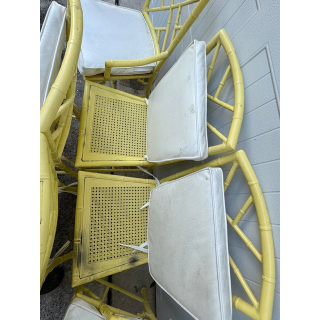 1960s Phyllis Morris for Kessler Faux Bamboo Patio Chairs - Set of 6 For Sale - Image 12 of 17