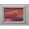 Sunset Study - Pink & Orange Miniature Abstract Landscape Art by Contemporary Artist, Angela Wakefield Art measures 7 x 5...