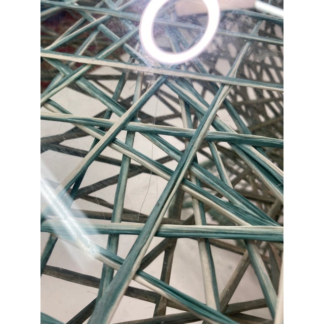 Russell Woodard Green/Cream Spun Fiberglass Table and Chairs - 6 Pieces For Sale - Image 11 of 12