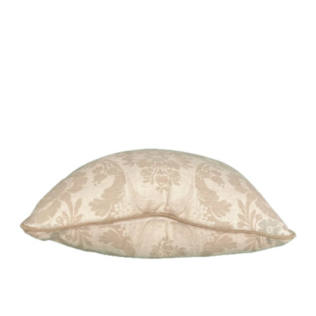 Abstract Sand Dunes Hand Screened Abstract Natural Floral Square Designer Pillow With Down Feather Insert For Sale - Image 3 of 5