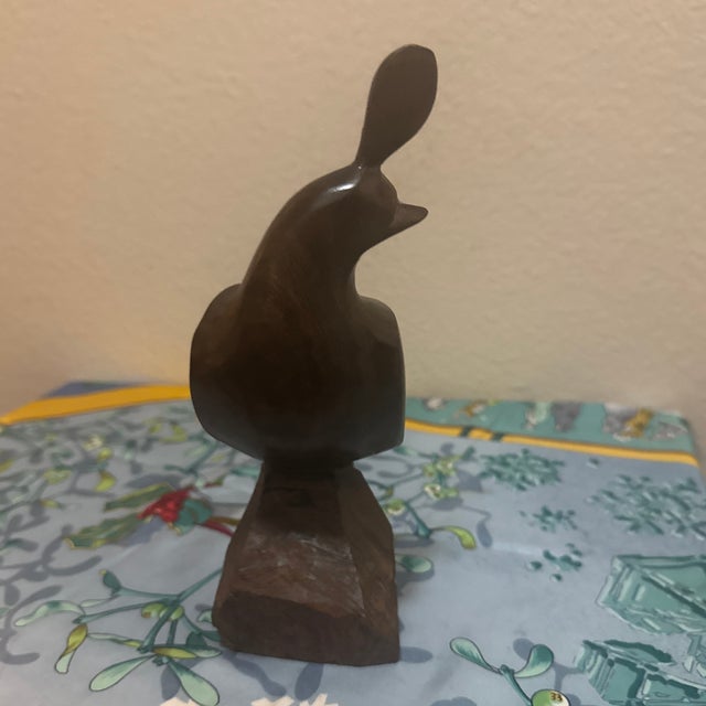 Wood Mid-Century Hand-Carved Ironwood Quail Figurine For Sale - Image 7 of 7