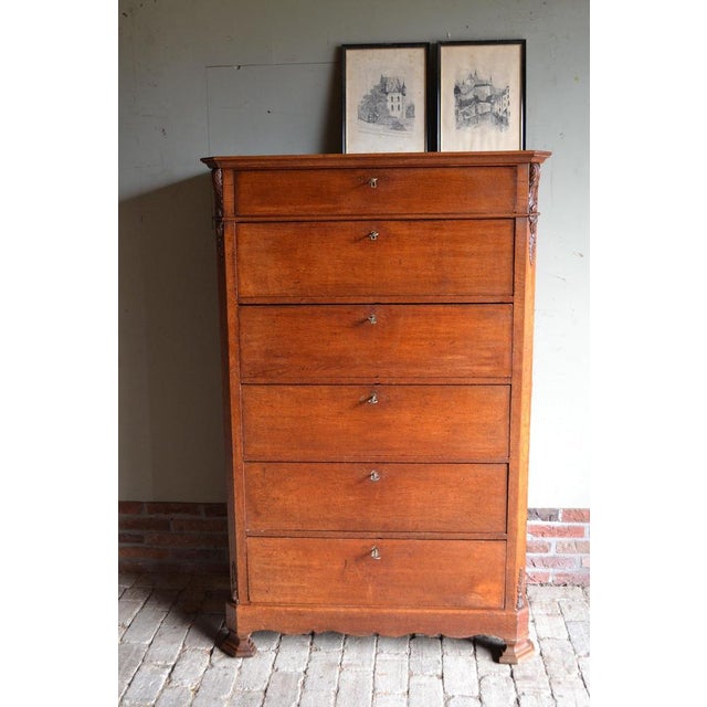 Antique Louis Philippe Oak Chiffoniere For Sale - Image 9 of 11
