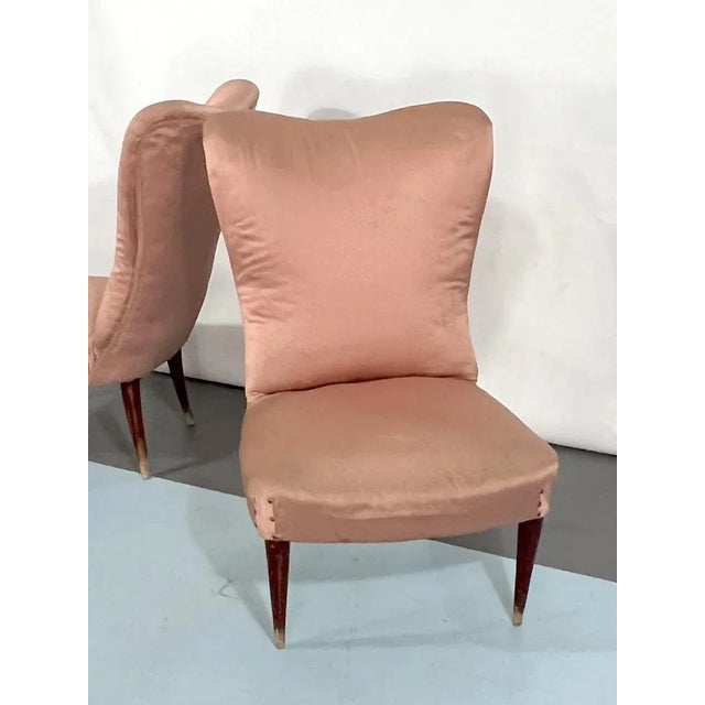 Brown Set of Vintage Italian Pink Club Armchairs, 1950s For Sale - Image 8 of 12