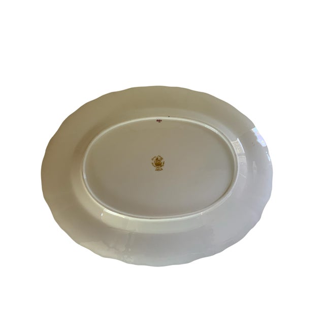 Ceramic Vintage Hammersley "Queen Anne" Bone China 13.5" Oval Serving Platter Made in England 1940s-1950s For Sale - Image 7 of 7