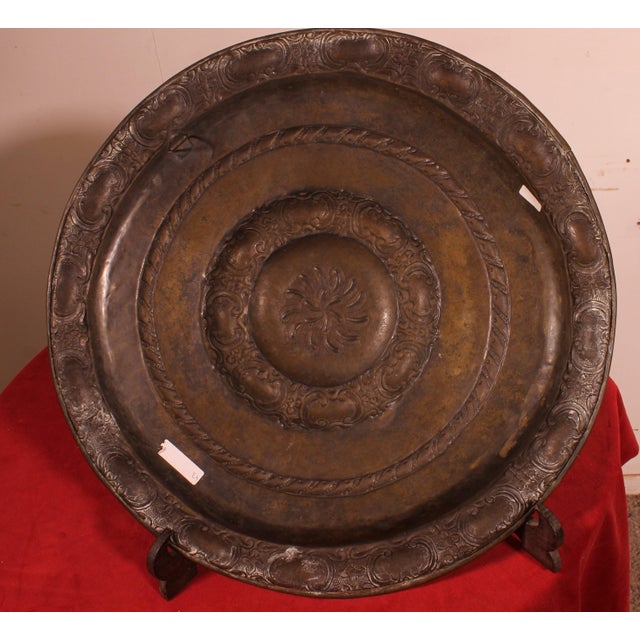 18th Century Brass Offering Dish, France For Sale - Image 6 of 8