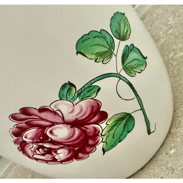 Ceramic Tiffany & Co. White Porcelain Vase in the Strasbourg Flowers Pattern With Polychrome Decoration of Scattered Flowers and Foliage, Made in Portugal For Sale - Image 7 of 11