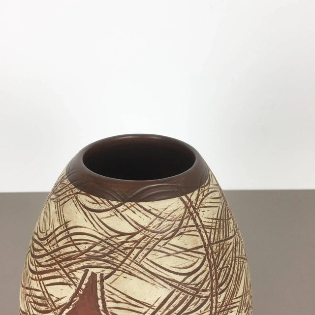 1960s Vintage Ceramic Pottery Vase by Franz Schwaderlapp for Sawa Ceramic, Germany, 1960s For Sale - Image 5 of 10