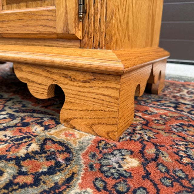 1990s Jamestown Sterling Traditional Chippendale Solid Oak 1 Drawer Nightstand With Hidden Jewelry Box For Sale - Image 10 of 17