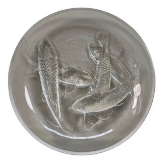 Glass Koi Bowl attributed to Ace Glass Tokyo, Japan, 1970 For Sale