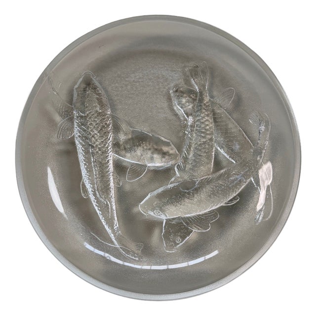 Glass Koi Bowl attributed to Ace Glass Tokyo, Japan, 1970 For Sale