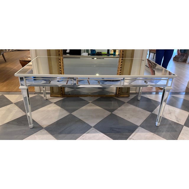 Nancy Corzine Versailles Mirrored Writing Table Desk For Sale In Los Angeles - Image 6 of 11