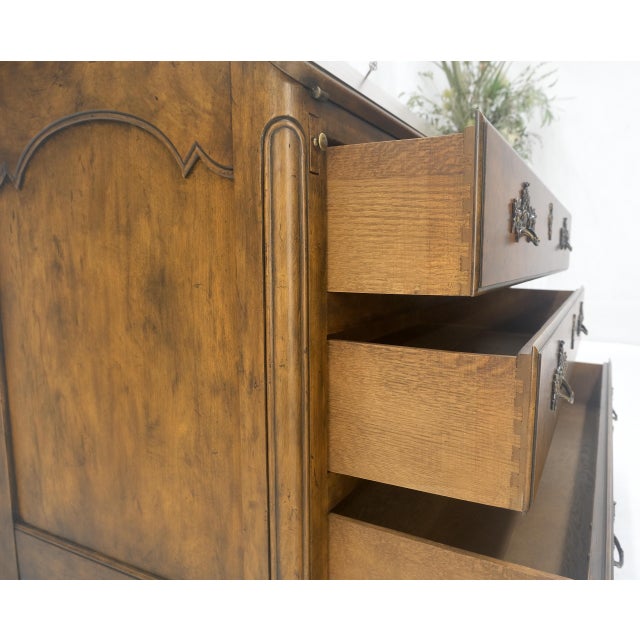 Mid-Century Modern Baker Slant Drop Front Secretary Desk 3 Drawers Chest MINT For Sale - Image 3 of 18