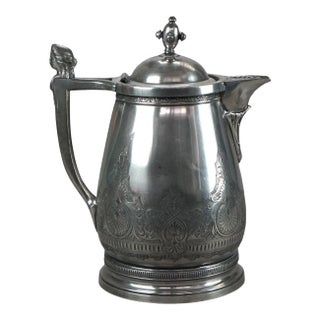 Antique Figural Silver Plated Insulated Water Pitcher, Circa 1890 For Sale