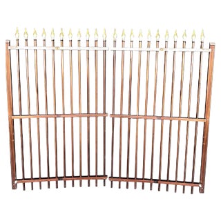 Antique French Room Divider with Gilded Arrow-Head Tops For Sale