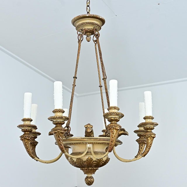 19th Century French Carved and Painted Chandelier For Sale - Image 15 of 16