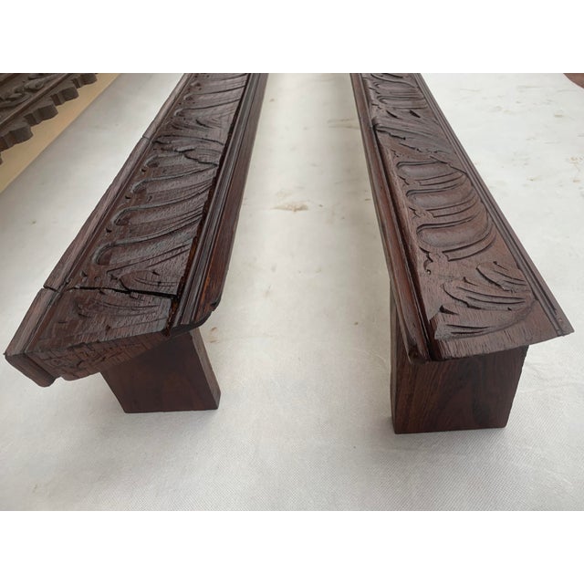 Antique Neo-Renaissance Wooden Curtain Rod Covers, 1890s, Set of 4 For Sale - Image 11 of 18