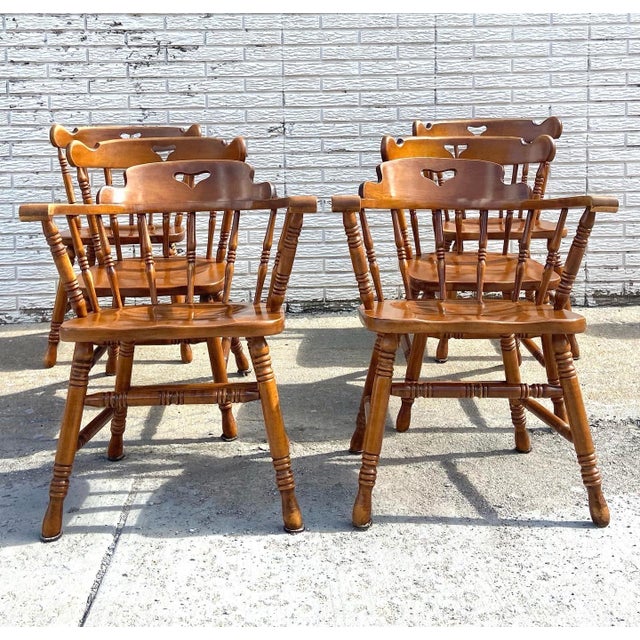 Vintage Tell City Hard Rock Maple Dining Chairs Set of 6 Chairish