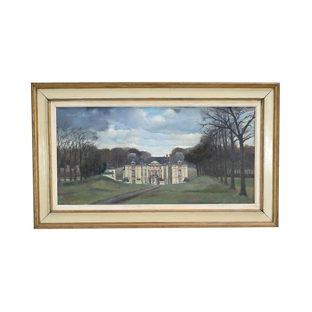 Augustin Mémin, Château with Trees, 1954, Canvas Painting, Framed For Sale