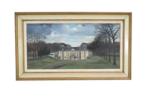 Augustin Mémin, Château with Trees, 1954, Canvas Painting, Framed