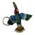 Handmade Beaded Vintage Key Chain Locket Tropical Bird of Patadise For Sale