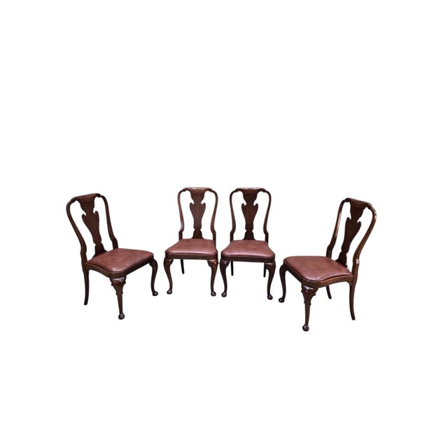 Late 20th Century Vintage Queen Anne Style Dining Chairs by Baker Furniture - 4 For Sale - Image 5 of 11