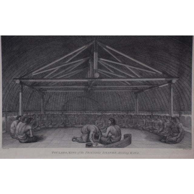 "Poulaho, King of the Friendly Islands, Drinking Kava" is an engraving created by William Sharp (1749-1824), from a...