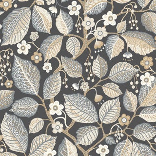 Boråstapeter Elm Tree Wallcovering In Charcoal And Neutral For Sale