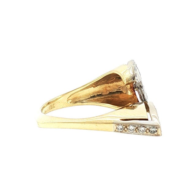 Late 20th-Century 18 Karat Two Tone Diamond Question Mark Ring For Sale - Image 4 of 7