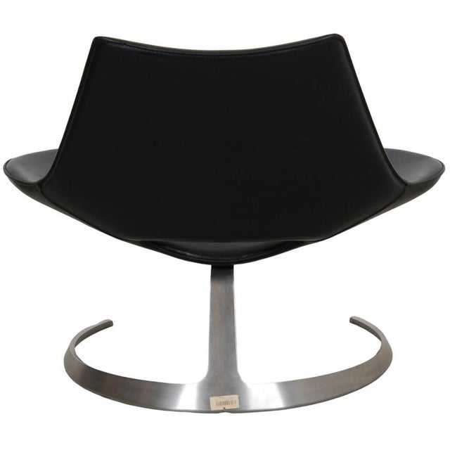 Scimitar Chair in Black Leather by Fabricius and Kastholm, 1980s For Sale - Image 4 of 15