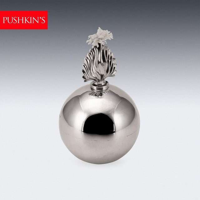 Antique English Silver Grenade Table Lighter, 1898 For Sale - Image 17 of 18