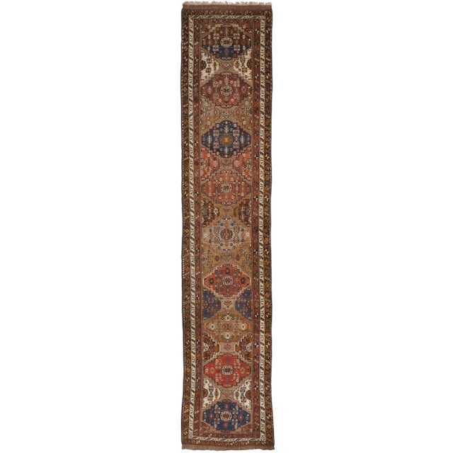 Antique Kurdish Runner Rug - 3'4"x 15'10" For Sale