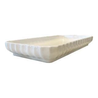 Vintage Waterworks Scalloped Ceramic Tray For Sale