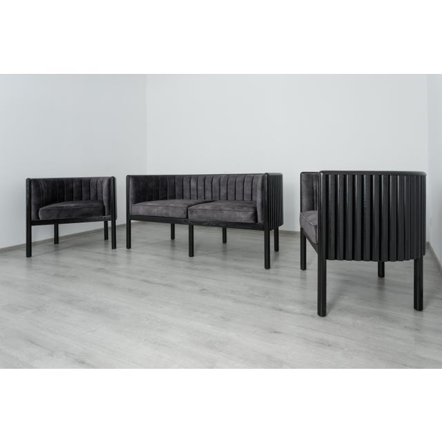 Modern Ash Solid Wood Alton Armchair in Black and Gray Color For Sale - Image 9 of 9