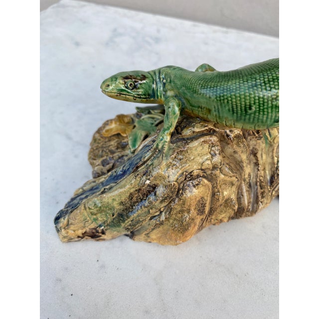 Rare Majolica Palissy Lizard Joseph Landais Circa 1860 For Sale In Austin - Image 6 of 11