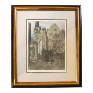 Etching "Radolfzell Am Bodensee" by Rudolf Veit For Sale