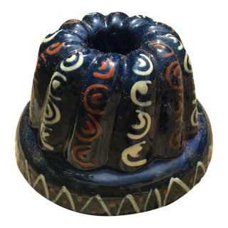 French Blue Earthenware Ceramic Mold, 20th Century For Sale