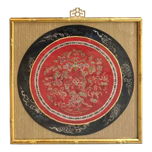 Framed Antique Chinese Qing Dynasty Embroidery 24lp121