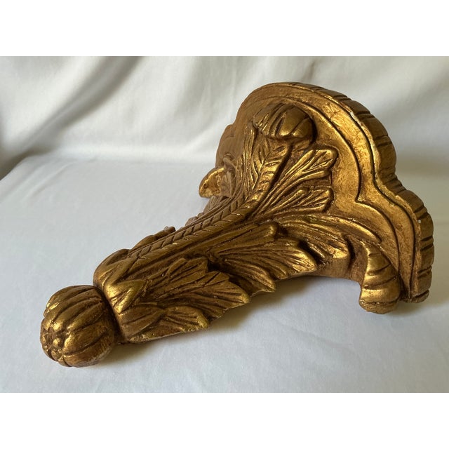 Vintage Mid Century Neoclassical Gold Gilt Wall Bracket, Made in Mexico For Sale - Image 6 of 13